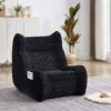 Bean Bag Chair With Armrests Oversized Comfy Beanbag Lounge Lazy Floor Sofa Accent Chair For Living Room - Black - Image 2