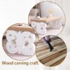 Ornate Coffee Table, Rectangular Table With Carved Base, Living Room Accent Table - Natural - Image 9