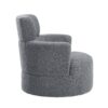 360 Degree Swivel Chair Upholstered Accent Barrel Chair With Adjustable Headrest, Berber Fleece - Gray - Image 13