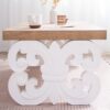 Ornate Coffee Table, Rectangular Table With Carved Base, Living Room Accent Table - Natural - Image 8
