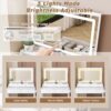 Vanity Desk With Large Mirror, Power Outlet & Hair Dryer Holder, Adjustable Lighting, 5 Drawers - White - Image 8