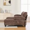 Modern U Shaped Sectional Sofa With Dual Chaise Lounges Storage Pockets And Armrest Pillows - Brown - Image 7