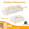 Plush Corduroy 4 Seat Sofa, Modern Comfy Upholstered Sofa Cloud Couch, Deep Seat Couches With Soft Pillows And 3 Ottomans, Convertible Sofa Lounge Chair, For Living Room, Apartment, Office - Beige - Image 25
