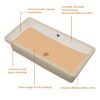 28 X 14" Modern European Inspired Ceramic Rectangular Undermount Bathroom Sink With Overflow In - White - Image 9