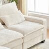 L Shaped Sectional Sofa With Movable Ottoman - Beige - Image 13