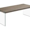 Coffee Table Rectangular For Living Room Clear Tempered Glass - Taupe - Image 7