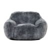 Living Room Bean Bag Sofa Chair With Memory Foam Fillings, Soft Upholstered Bean Bag Armchair - Black / Gray - Image 4