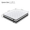 12" Full Size Hybrid Mattress Breathable Cool Knitted Cover Soft Memory Foam Individual Pocket Spring - White / Black - Image 11