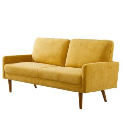 Sofa, European Style With Sleek Design, Modern & Vintage Flair, Upholstered 3 Seater Couch - Mustard Yellow
