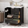30" Bathroom Vanity With Sink Storage Solutions - Black - Image 5