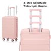 Set 3 Pieces 20" / 24" / 28" Abs Spinner Wheel Luggage, Matching Color, With Combination Lock - Pink - Image 11