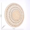 Floral Hand Carved Mandala Round Wall Decor - Brown / Antique White - Image 3