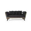 Outdoor Patio Daybed Sofa, 3 Seat Sofa With Foldable Arm 4 Back Pillows - Gray / Black - Image 6