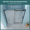 Modern Single Slide Shower Door 8Mm Tempered Glass Stainless Steel Frame - Matte Black - Image 8