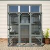 Outdoor Cat House Wooden Catio Enclosure With Cover - Large Cat Cage With Jump Platforms And Condos, Weatherproof - Gray - Image 8