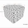 Kiana - Square Woven Outdoor / Indoor Pouf - Black / White - Image 6