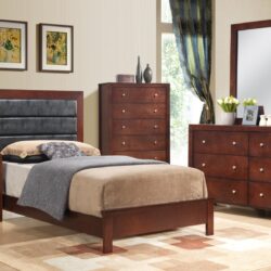 Queen Bed Transitional Elegant - Cherry
