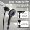 High Pressure Shower Heads 6 Spray Mode Handheld Shower With 60" Stainless Steel Hose - Matte Black - Image 4