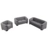 3 Piece Sofa Sets With Legs, Upholstered Couches - Gray - Image 15