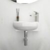 Rectangle, Wall Mount Bathroom Sink With Single Faucet Hole - White - Image 5