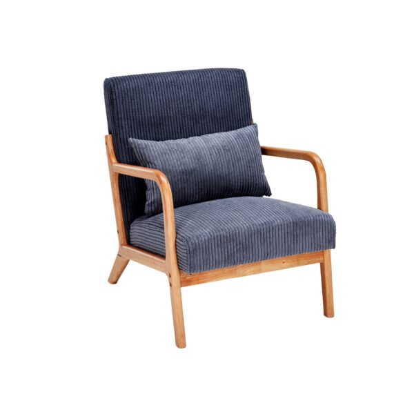 Accent Chair With Pillow Upholstered - Antique Dark Gray