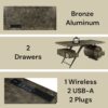Brancaster - Writing Desk With USB Port - Bronze - Image 8