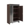 Elegant Decor Mirrored Shoe Cabinet With Edging Double Door Storage Cabinets Glass - Brown / Silver / Gray - Image 5