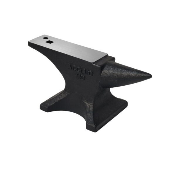 Single Horn Anvil 55Lbs Cast Steelsmith Tool With Round & Square Hole For Bending & Shaping - Black