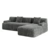 Cloud - Sectional Sofa Upholstered Couch With Free Combined Design - Dark Gray - Image 17