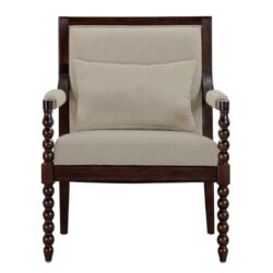 Philippe - Accent Arm Chair With Backrest - Beige / Brown