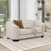 Upholstered Loveseat Sofa With Thick Removable Seat Cushion - Beige - Image 12