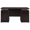 Office Computer Desk With 2 Drawers, Adjustable Shelf, Slide Out Keyboard Tray - Cappuccino - Image 8