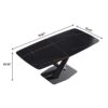 70.87" Modern Artificial Stone Black Curved Black Metal Leg Dining Table, Can Accommodate 6-8 People - Black - Image 3
