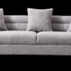 Luxurious And Comfortable Upholstered Sofa With Golden Legs And Pillows For Living Room And Reception Area - Gray - Image 14