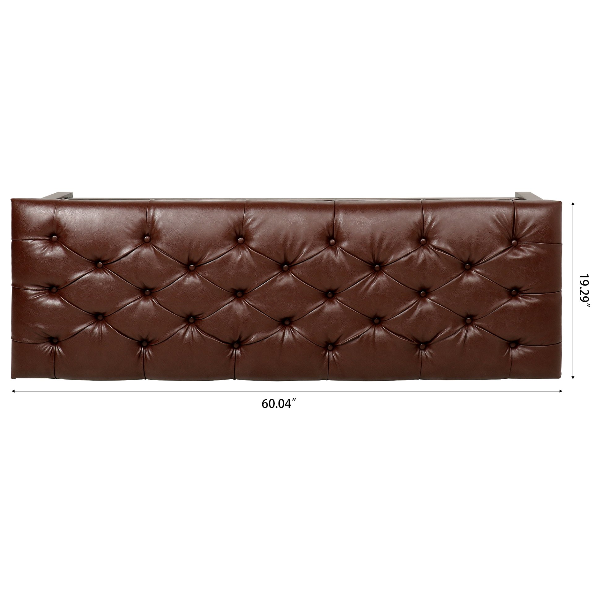 Bedroom End Of Bed Bench Tufted Upholstered End Of Bed Bench End Of Bed Entrance Shoe Bench, 60" With Nailhead Trim And Shelf Bedroom Upholstered Leather Bench Living Room Shoe Rack Footstool - Dark Brown - Image 12