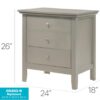 3 Drawer Nightstand - Silver Champagne - Image 6