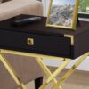 Accent Side Table, Storage Drawer, Contemporary - Espresso - Image 2