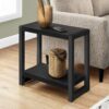 Accent Side Table, Narrow, Small, 2 Tier, Contemporary & Modern - Black - Image 10