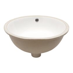 Undermount Oval Bathroom Sink With Overflow - White