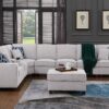 Jessica - Sectional Sofa With Ottoman - Light Gray - Image 4