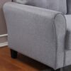 Modern Living Room Loveseat Linen Upholstered Couch Furniture For Home Or Office - Light Gray / Blue - Image 11