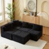 Modular Sectional Couches For Living Room With Deep Seat, L Shape Cloud Sofa Couch, High Density Memory Foam, Boneless Upholstered Couchesy - Black - Image 9