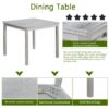 5 Pieces Wooden Dining Table Set, Kitchen Table Set With A Square Table And 4 Upholstered Chairs - Silver Gray - Image 7