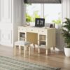 Multi Functional 2 In 1 Vanity Desk With Flip Top Mirror Material - White Oak - Image 4