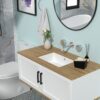 Modern Rectangular, Undermount Bathroom Sink With Overflow - White - Image 4