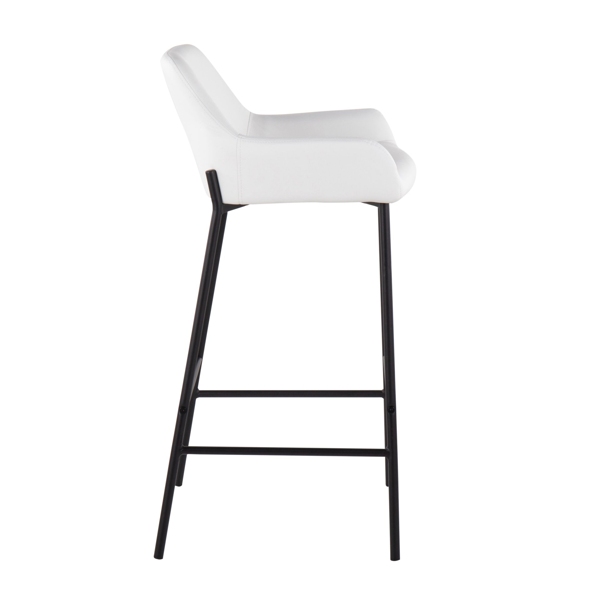 Daniella - Industrial, Fixed Height Bar Stool (Set of 2) - Black / White - Image 3