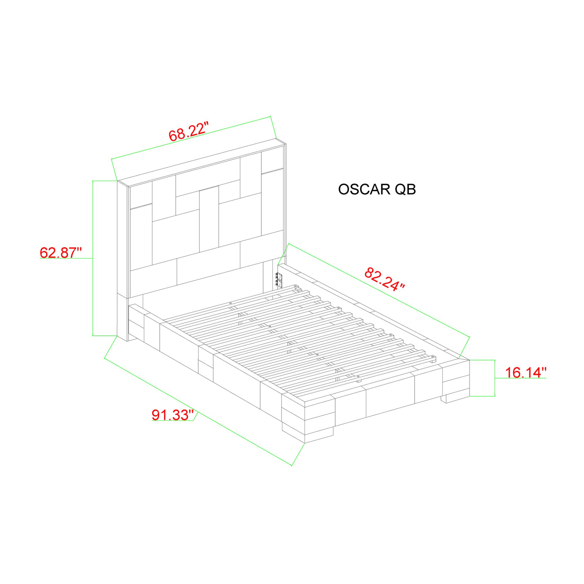 Yaris - Queen Bed With Wireless Charging And LED Lights - Dark Gray - Image 3