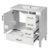 Bathroom Vanity With Sink, Soft Close Door, Built In Shelf Multiple Drawers - White - Image 12