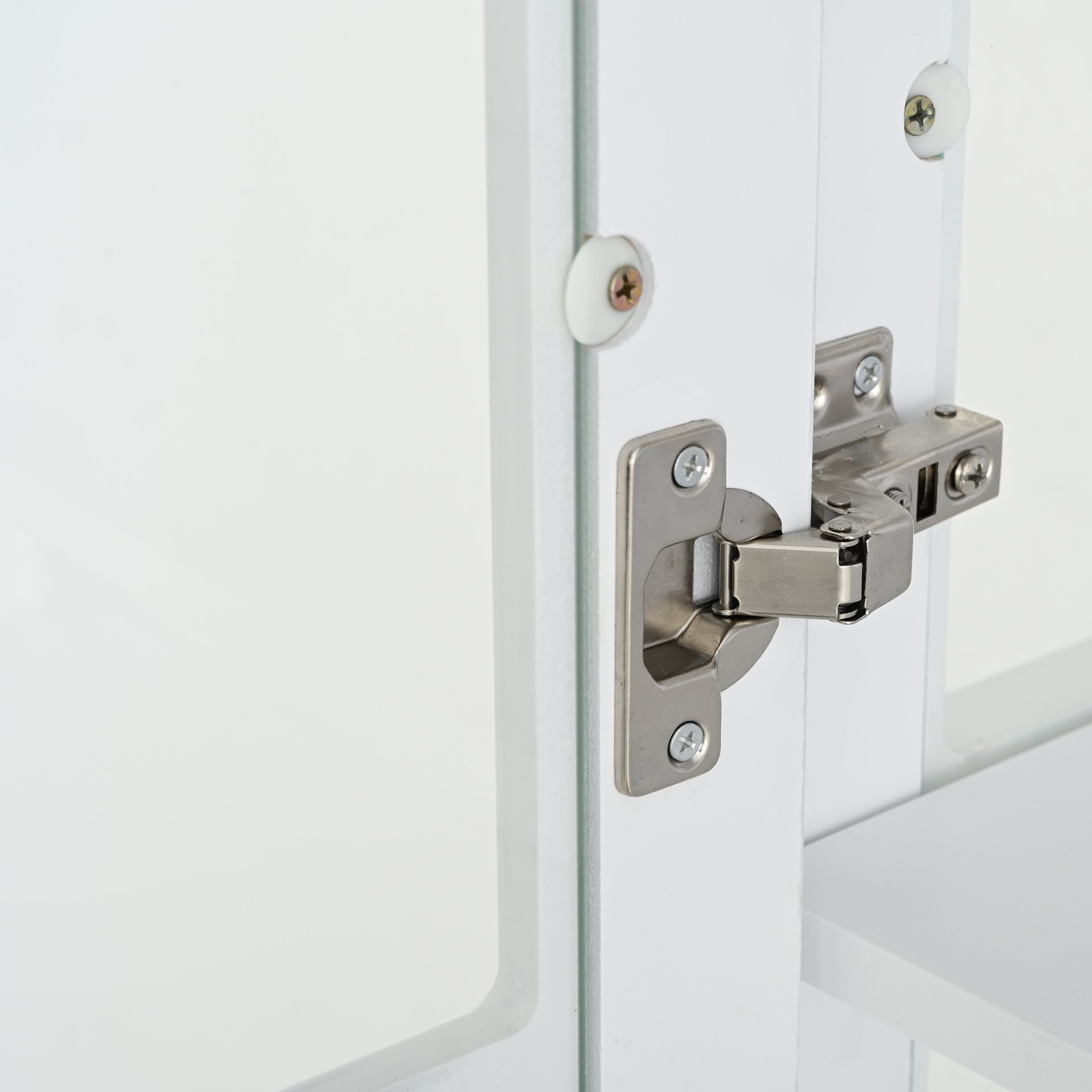 Vintage Display Cabinet With Double Glass Doors, Traditional Style Hutch For Home Or Workspace Washed - White Washed - Image 18