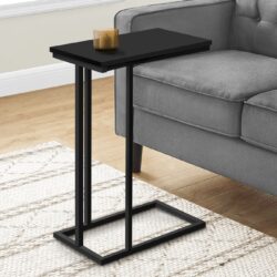 Accent Table, C - Shaped, Contemporary & Versatile Use - Black